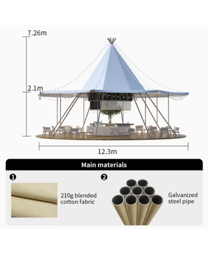 Tente de Longement de luxe en paille pour camping en plein air