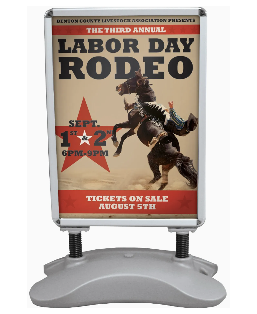 Support Publicitaire en Aluminium sur Roulettes A1