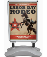 Support Publicitaire en Aluminium sur Roulettes A1