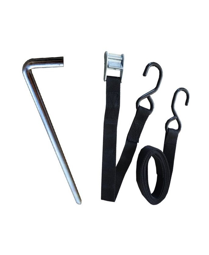 Heavy-duty stakes and ratchet straps (x4) | Vision-One